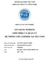 Khóa luận tốt nghiệp Đại học. Đề tài: Xây dựng website giới thiệu và quản lý hệ thống chùa Khmer tại Trà Vinh