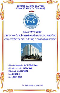 Thiết kế kỹ thuật Cao ốc Văn phòng Bình Dương, phường Phú Cường, TX Thủ Dầu Một, tỉnh Bình Dương.